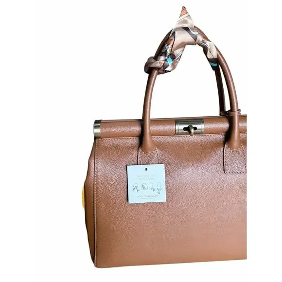 Viola Castellani VC6322-Cuoio genuine Italian leather top-handle bag. - Picture 6 of 8